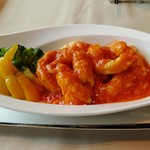 中国料理 翆陽 -  海老のチリソース蒸しパン添え