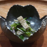 天一坊 - セリ、お揚げ、えのきのお浸し