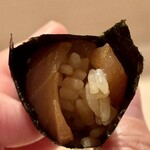 登喜和鮨 - キハダマグロの子供　ヅケ手巻き