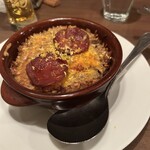 ブラッスリー レキップ - アロース・デ・パト　ポルトガル風鴨ごはん1430円、カールスバーグ770円