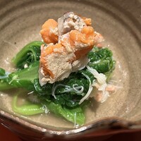 一座建立 - 香箱蟹と青菜辛子