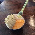 ジェラテリア アクオリーナ - 3種盛り ノッチョーラ ピスタッキオ 夏津海（630円）