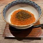 永山 - イクラと自家製海苔の佃煮の飯蒸し