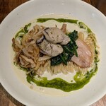 セキレイ - 限定麺「牡蠣とほうれん草」1500円