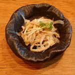 鶏一途 - お通し(鳥皮ポンズ)