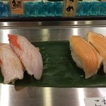 魚がし日本一 - 金目鯛の炙りとトロサーモン