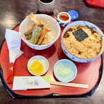 手打そば 松栄庵 - 玉子とじとミニ天丼