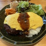 バナナカフェ - 注文必須　オムレツハンバーグプレート