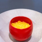 プレゼンテ スギ - 2024.12 カキ氷（柿のカキ氷、焙じ茶の泡シロップ、焙じ茶ゼリー）