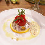 カフェ エ バール ドゥー - 今日のお通しは、いわしのレモンソース、フレッシュハーブ添え(^-^)