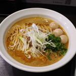 丿貫 - 煮干担々麵1200円＋ウズラ味玉100円