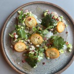 真鯛のカルパッチョ　金柑とパクチーのサルサ