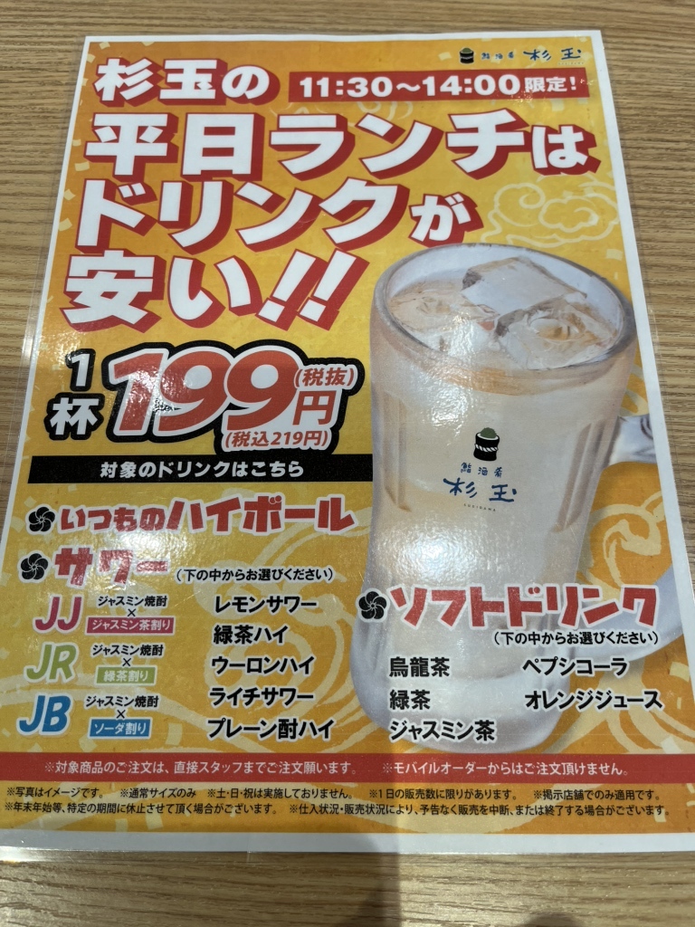 スギさまオーダーページです （メニュー写真 : 鮨・酒・肴 杉玉 阪急 
