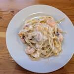 芽キャベツ - 取分けたスパゲッティ