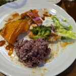 キッチン ブルー グローブ - ワンプレートにして