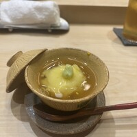 広典 - 白子のさつまいも包み餡掛け