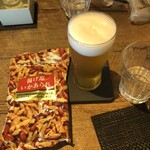 麹町いづみや しろ - あがりビール ・揚げ塩いかあられ