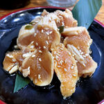 須賀乃湯 - 鶏ササミ青唐醤油あえ（360円）