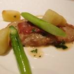  牛と生ハム半分こ