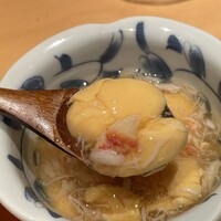 鮨トキドキ串 海老虎 - 蟹の餡かけ茶碗蒸し。