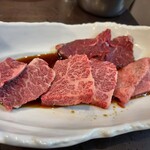 炭火焼肉 にく式 - 上カルビ厚、カイノミ厚、ハラミ厚、並サガリ