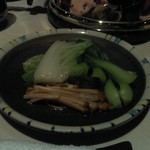 瀬里奈 -  仲居さんに調理してもらったしゃぶしゃぶの野菜です。