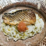 277825696 - すぐきのおかゆ　大羽鰯　梅肉
