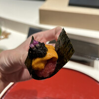 照寿司 - 塩釜のまぐろとバフンウニと海苔とキャビア