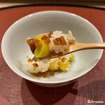 御料理 寺沢 - 一年熟成の唐墨と銀杏の飯蒸し