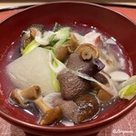 御料理 寺沢 - 牡蠣とのどぐろと網茸と滑子茸の鍋