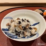 御料理 寺沢 - 香茸とホロホロ島の炊込みごはん