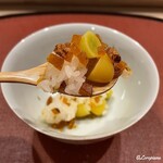 御料理 寺沢 - 一年熟成の唐墨と銀杏の飯蒸し