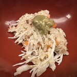 味感 ことほぎ - 蟹ご飯　ご飯よりカニの方が多いです。雄蟹雌蟹のどちらも濃厚で美味