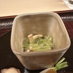 味感 ことほぎ - 葉牛蒡と原木椎茸のお浸し