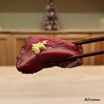 御料理 寺沢 - 鹿肉フィレの備長炭焼