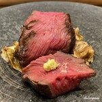 御料理 寺沢 - 鹿肉フィレの備長炭焼に本山葵