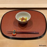 御料理 寺沢 - 一年熟成の唐墨と銀杏の飯蒸し