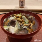 御料理 寺沢 - 牡蠣とのどぐろと網茸と滑子茸の鍋
