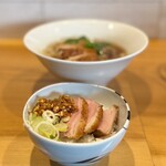 らーめん かねかつ - 鴨肉ごはん