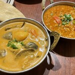 ネパール料理&BAR MANDALA - アルバンターカレー 1,350円&チキンキーマカレー  1,350円