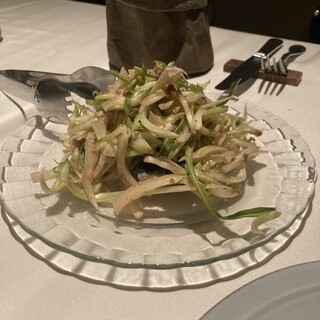 LA TEGOLA - Marinated Mackerel and Puntarelle Salad.