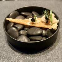おちあいろうステーキハウス東京 - アミューズ(帆立、キャビア、パートブリック)