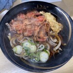 そばのスエヒロ 八丁堀店 - 太そば大盛、牡蠣天、かき揚げ
