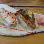 鮨 笹元 - 金目鯛と黒ムツの炙り寿司