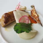 プレヴナンス -  仏産鴨フォアグラのロティ、三種のカブのエーグル・ドゥース、新生姜