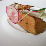 プレヴナンス -   仏産鴨フォアグラのロティ、三種のカブのエーグル・ドゥース、新生姜