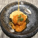 日本酒バルおちょこ。 - 海老チリ天串