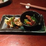 ino -  つきだし（ホタルイカと春野菜のバター醤油炒め？）