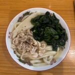 手打ちうどん 上を向いて - 限定 鶏皮わかめ