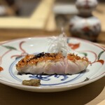 温石 - ⑨金目鯛の炭火焼、実山椒醤油と共に